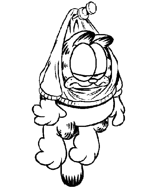 Coloriage a imprimer garfield accroche au mur gratuit et colorier